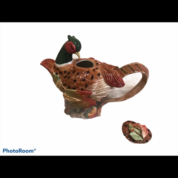 HP! 🎉EUC Fitz and Floyd Pheasant Teapot w/ box - Retired